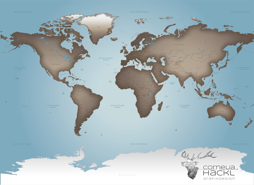 Cornelia Hackl Grafikdesign: Design einer Landkarte für Tapete